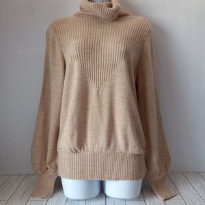 Vintage It's Pure Gould Ribbed Puff Sleeve Sweater